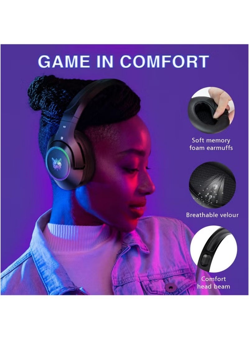 ONIKUMA K9 Gaming Headset – Immersive 3.5 Surround Sound | Noise-Canceling Mic for PS4/PC | RGB Luminous Design & Crystal Clear Audio - Image 4
