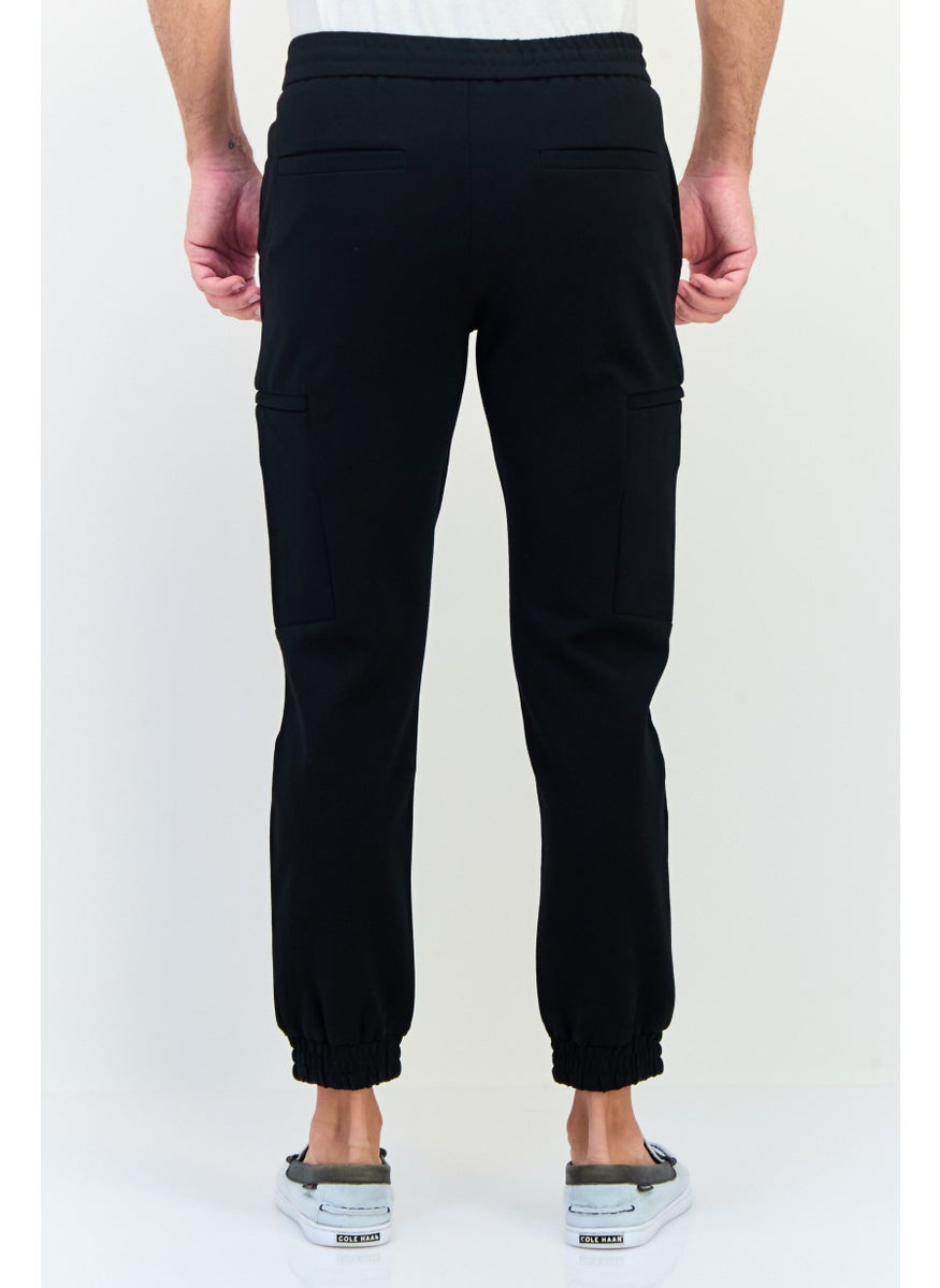 SELECTED Men Cuffed Fit Plain Jogger Pants, Black  - Image 2