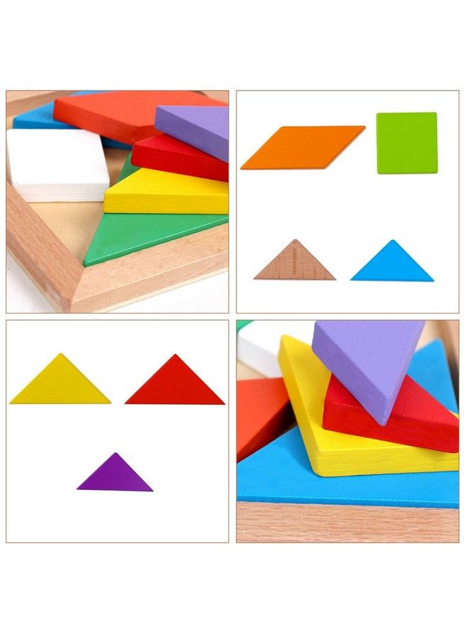ألغاز تانغرام الخشبية، مجموعة كتاب ألغاز تانغرام مكونة من 28 قطعة، لعبة ملونة هدية تعليمية - Image 4