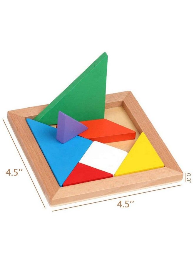 ألغاز تانغرام الخشبية، مجموعة كتاب ألغاز تانغرام مكونة من 28 قطعة، لعبة ملونة هدية تعليمية - Image 3