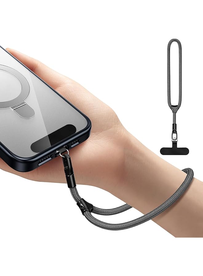 Green Tiger Phone Wrist Strap, Universal Adjustable Hand Wrist Strap Lanyard for iPhone 16 and Most Smartphones, Multifunctional Patch Lanyard with Phone Tether Tab for Women and Men, Space Gray - Image 1