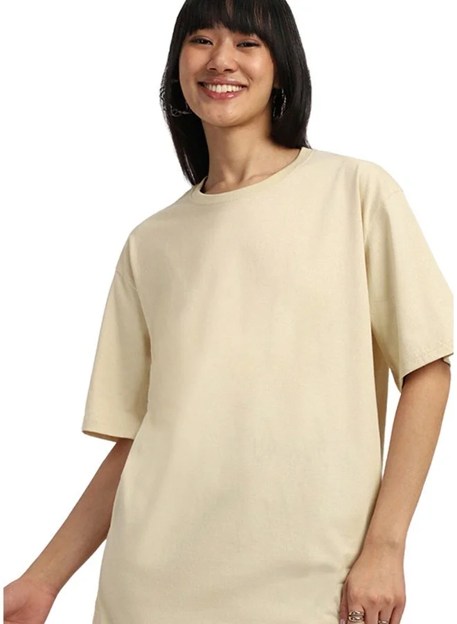 Juneberry Juneberry Pure Cotton Over-size SWANWHITE T-Shirt For Women