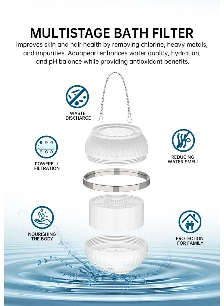 فلتر مياه حوض الاستحمام – مناسب للمياه العسرة، سعة ترشيح 2500 جالون، يقلل من الكلور والشوائب، خالٍ من مادة BPA - Image 5