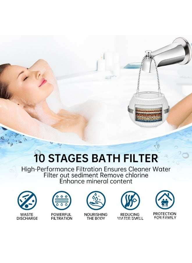فلتر مياه حوض الاستحمام – مناسب للمياه العسرة، سعة ترشيح 2500 جالون، يقلل من الكلور والشوائب، خالٍ من مادة BPA - Image 2