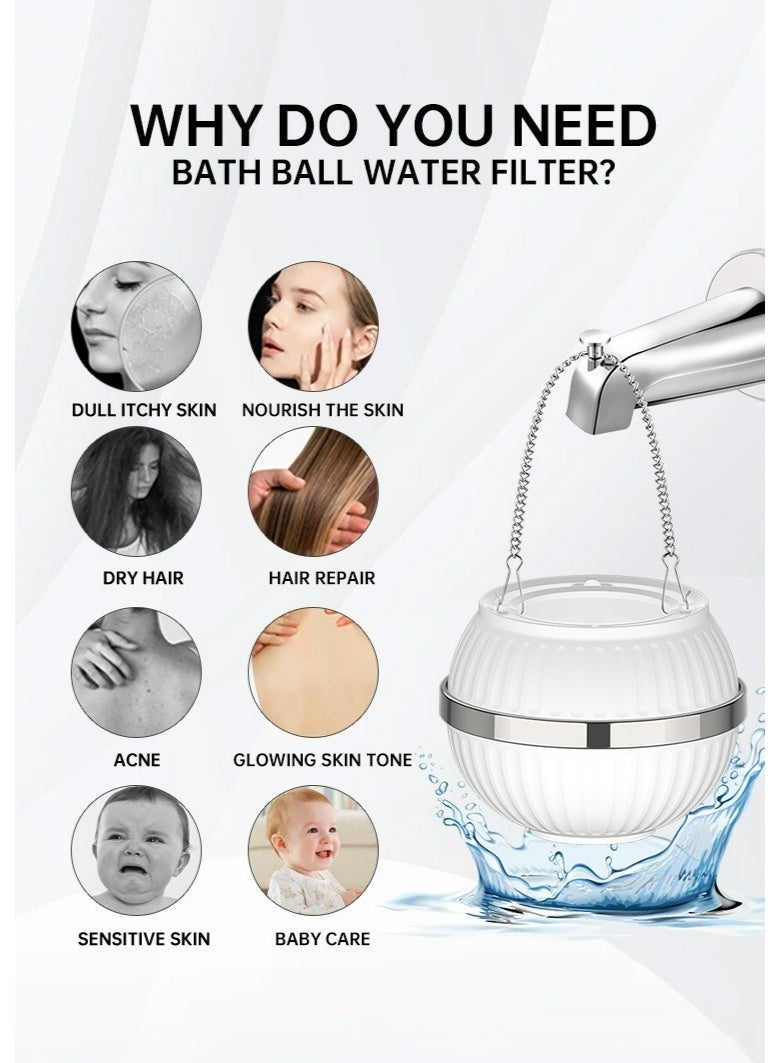 فلتر مياه حوض الاستحمام – مناسب للمياه العسرة، سعة ترشيح 2500 جالون، يقلل من الكلور والشوائب، خالٍ من مادة BPA - Image 3