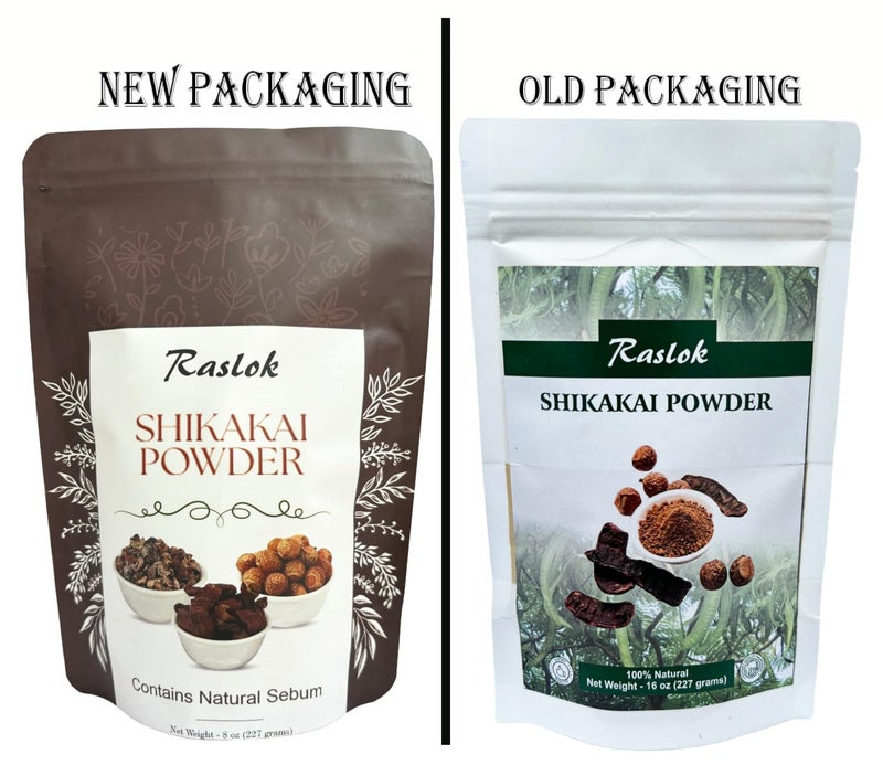 Raslok Shikakai Powder | Natural Hair Cleanser & Conditioner | 100% Pure Acacia concinna Fruit Pods Powder (8 oz) - Image 2