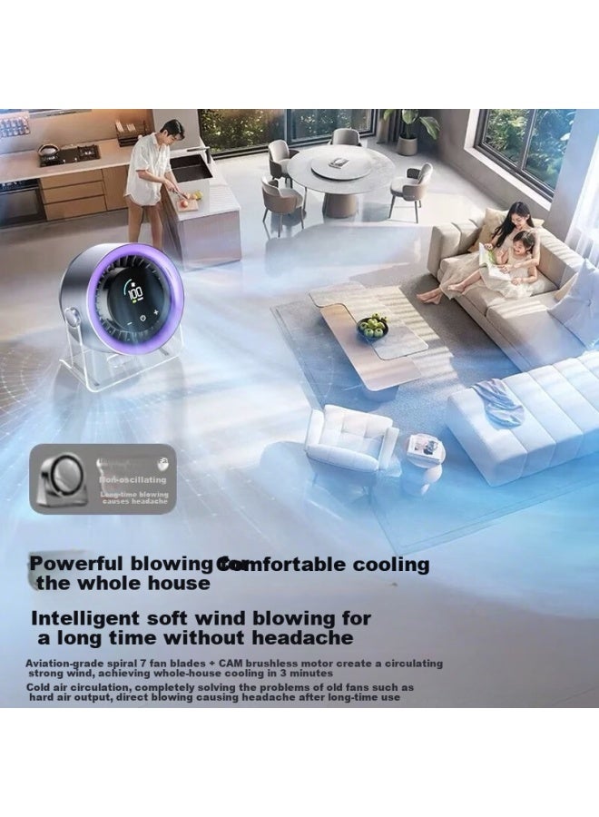 Azeada 100-speed Air Conditioner Fan | Desktop Usb Mini Fan For Office, Student Dormitory, Car, Outdoor, Vertical Small Electric Fan, Tabletop High-power Cooling - Image 3