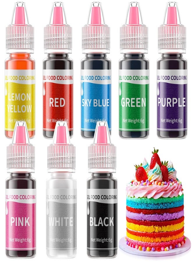 Cherrysea Gel Food Coloring Set - 8 Colors Concentrated Gel Based Food Color Food Grade Dye Flavorless Vibrant Edible Food Coloring for Cake Cookie Decorating Easter Egg Icing Fondant Baking Macaron - 6g/Bottle - Image 1