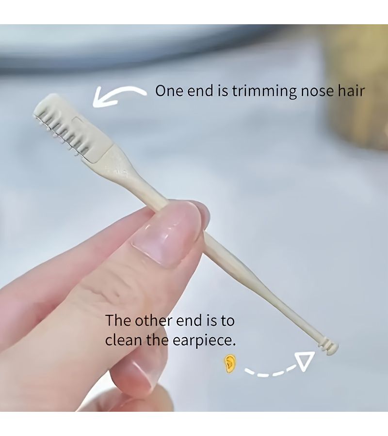 360 Degree Rotating Double Headed Nose Hair Trimmer Cleaner 1pc Stainless Steel Safety Painless Grooming Tool - Image 2