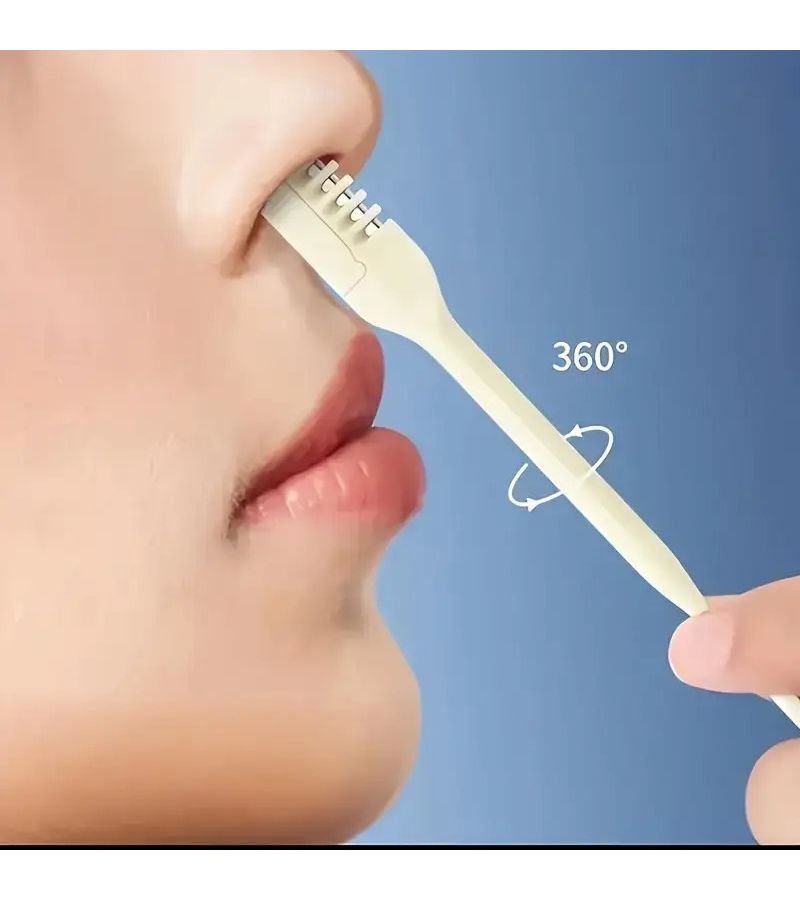 360 Degree Rotating Double Headed Nose Hair Trimmer Cleaner 1pc Stainless Steel Safety Painless Grooming Tool - Image 1