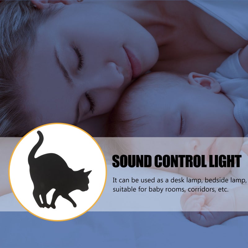 1pc Lovely Cat Shaped Control Light Control Night Light Wall Lamp - Image 4