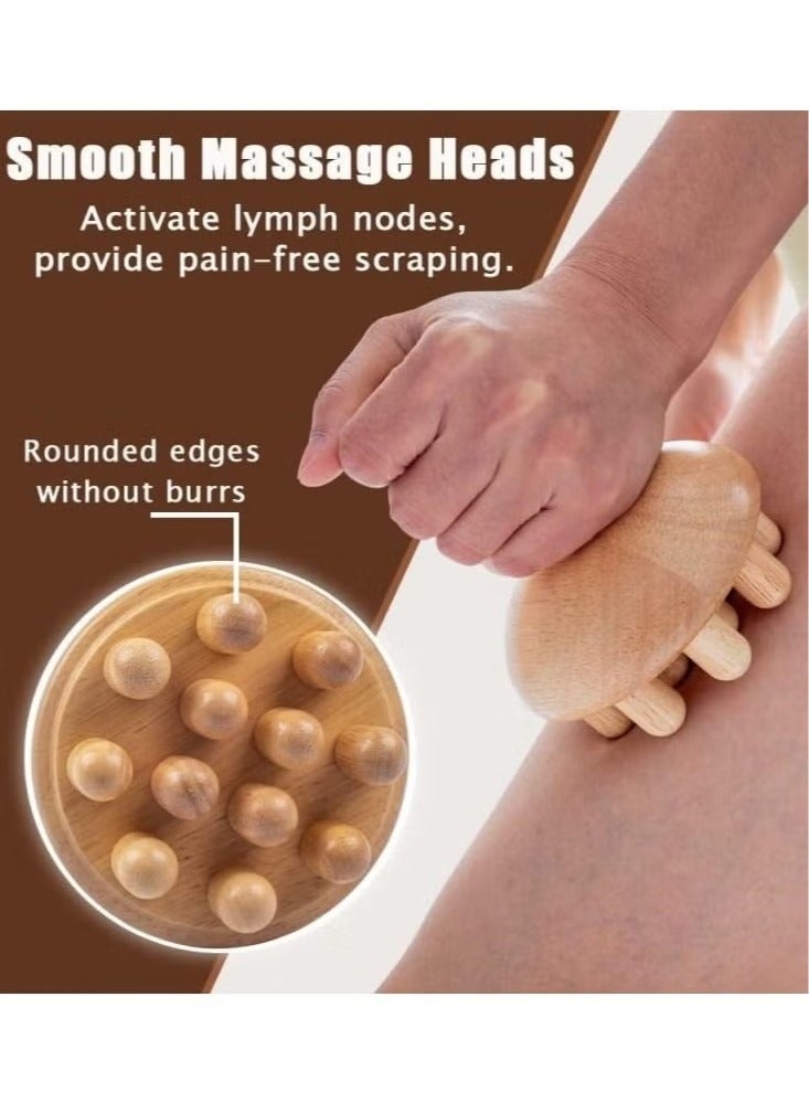 كيلا جهاز تدليك للجسم على شكل فطر خشبي، أداة تدليك يدوية خشبية، مضادة للسيلوليت، تصريف لمفي، تخفيف توتر العضلات للاستخدام الكامل للجسم - Image 2