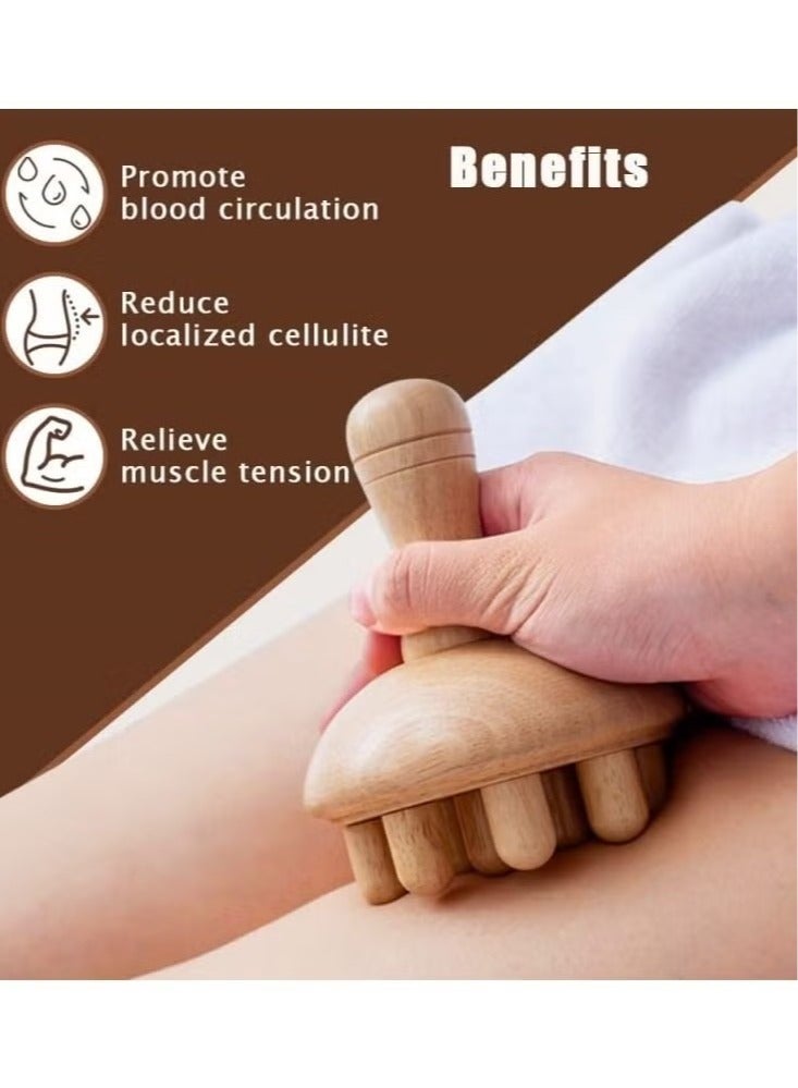 كيلا جهاز تدليك للجسم على شكل فطر خشبي، أداة تدليك يدوية خشبية، مضادة للسيلوليت، تصريف لمفي، تخفيف توتر العضلات للاستخدام الكامل للجسم - Image 4
