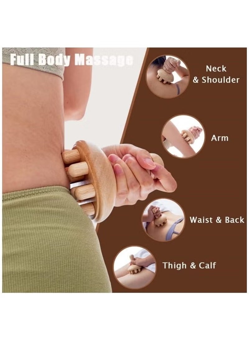 كيلا جهاز تدليك للجسم على شكل فطر خشبي، أداة تدليك يدوية خشبية، مضادة للسيلوليت، تصريف لمفي، تخفيف توتر العضلات للاستخدام الكامل للجسم - Image 5
