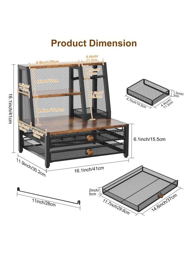 TQVAI Coffee Bar Organizer, Maximize Small Countertop Space, 70 Standard Capsules Capacity with Sliding Pods Drawer, 4-Tier Coffee Station Organizer for Home Kitchen Office Commercial - Image 3
