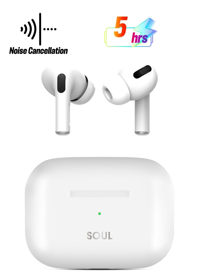 Xcell Xcell Soul 13 Ear Buds Crystel Clear Sound with ENC, 5hrs play & talk time & 100 hours standby, compatible with most Android/iOS/Harmony OS devices-White  - Image 1