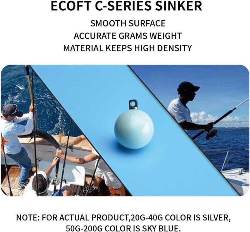 ECOFT Lead Free Fishing Weights Sinkers 20g-200g Coated Egg Sinkers Cannonball Weights Assorted Sizes Bag and Fishing Weights Assortment Box Non-Lead Fishing Weights Saltwater Freshwater - Image 4