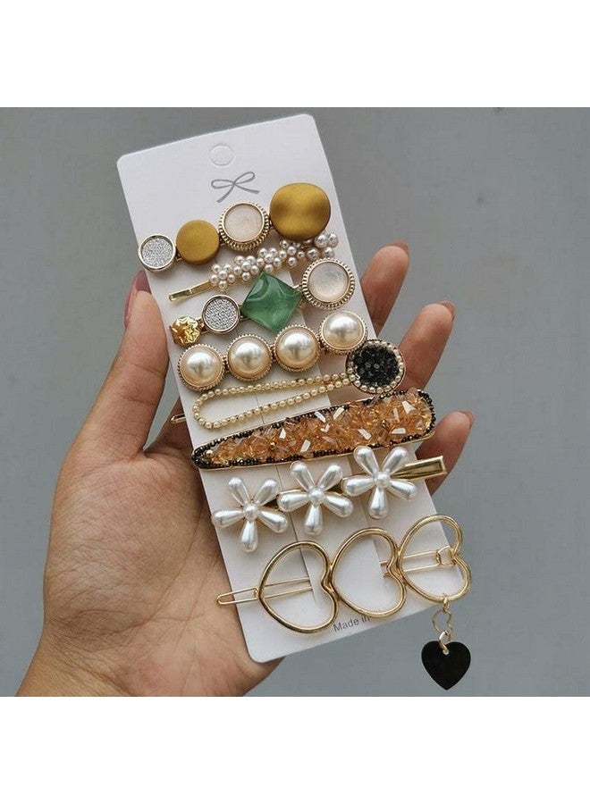 CHRONEX 8 Piece Korean Style Pearl Metal Hair clips, Plastic Pearl Barrettes Hairpin for Women, Hair Claw, Synthentic Hair Extension for Womens - Image 4