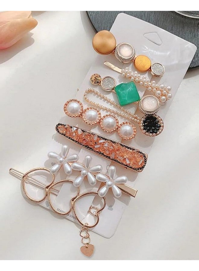 CHRONEX 8 Piece Korean Style Pearl Metal Hair clips, Plastic Pearl Barrettes Hairpin for Women, Hair Claw, Synthentic Hair Extension for Womens - Image 2