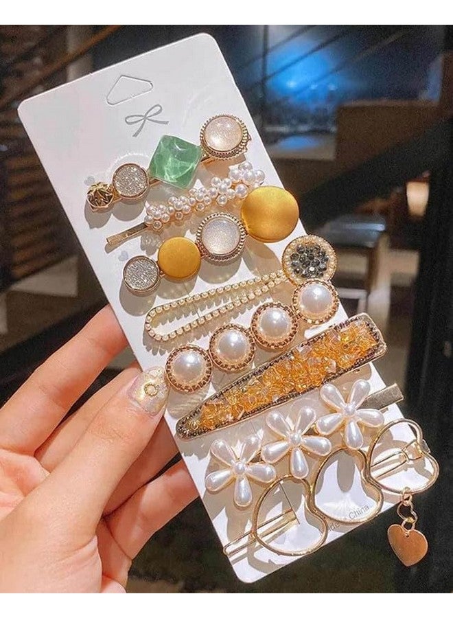 CHRONEX 8 Piece Korean Style Pearl Metal Hair clips, Plastic Pearl Barrettes Hairpin for Women, Hair Claw, Synthentic Hair Extension for Womens - Image 3