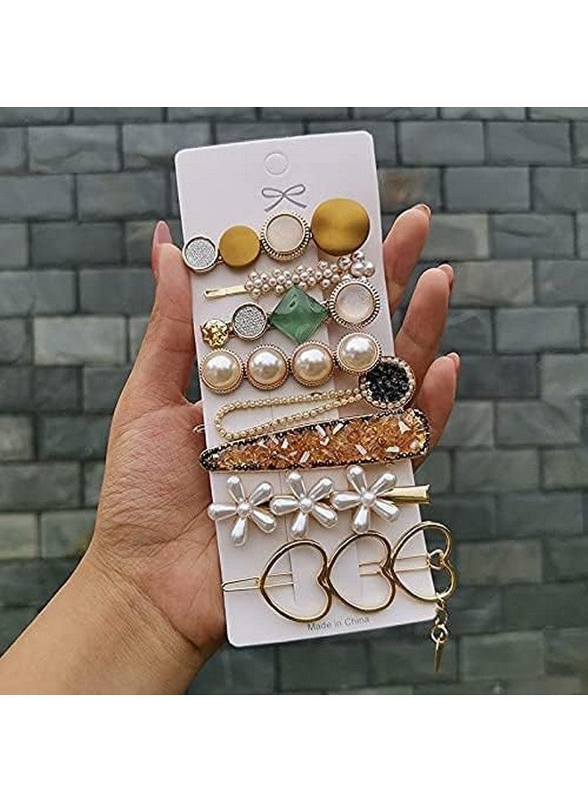 CHRONEX 8 Piece Korean Style Pearl Metal Hair clips, Plastic Pearl Barrettes Hairpin for Women, Hair Claw, Synthentic Hair Extension for Womens - Image 5