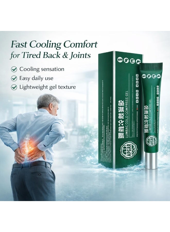 APGAR Premium Lumbar & Joint Pain Relief Cooling Gel – Fast-Acting Herbal Cold Compress for Lower Back, Knees & Cervical Spine – Soothes Muscle Stiffness & Discomfort – Non-Greasy - Image 2
