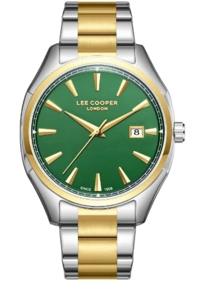 لي كوبر LEE COOPER LC08007.270 Men Analog Display Watch & Metal Strap Silver/Gold