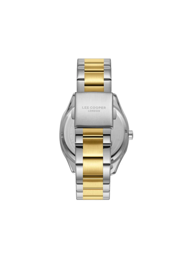 لي كوبر LEE COOPER LC08007.270 Men's Analog Display Watch & Metal Strap Silver/Gold