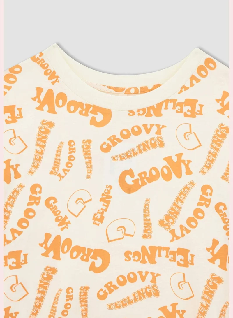 ديفاكتو Regular Fit Short Sleeve Printed T-Shirt