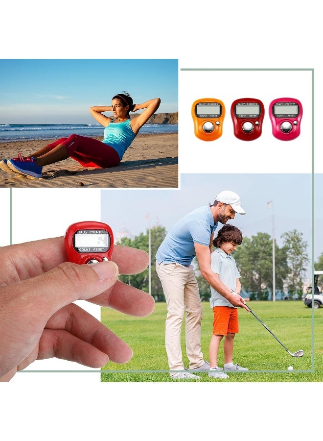 TOODOO Finger Tally Counter 5 Digit Display Counter Clicker Resettable Lap Counter Handheld Number Click Counter Electronic Finger Counter Hand Tally Counter with Ring for Golf 8 Colors - Image 1