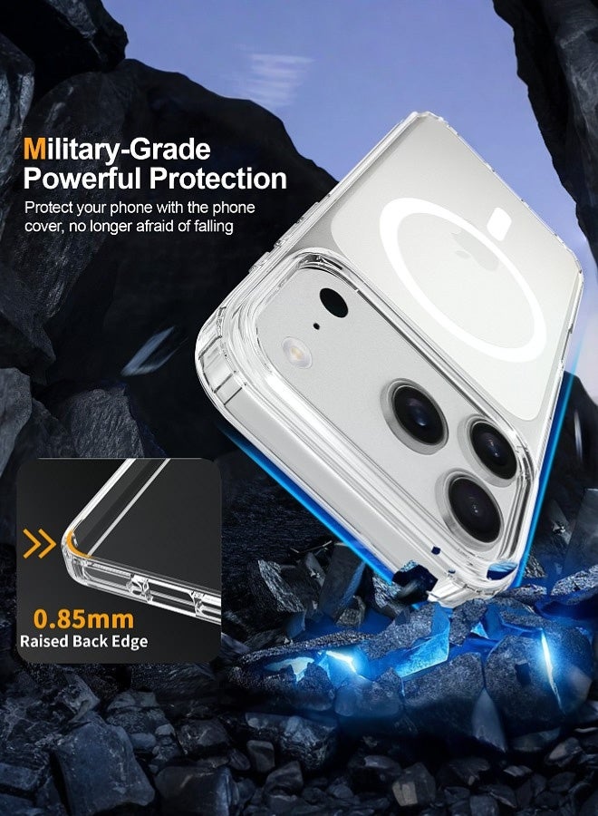 Tersely Crystal Case Cover for iPhone 17 Pro 6.3-inch, Compatible with MagSafe, Scratch-Resistant Back, Anti-Scratch Clear Back Magnetic Slim - Image 4