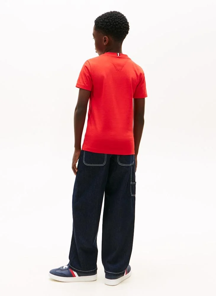 TOMMY HILFIGER Kids Wavy Flag Crew Neck T-Shirt
