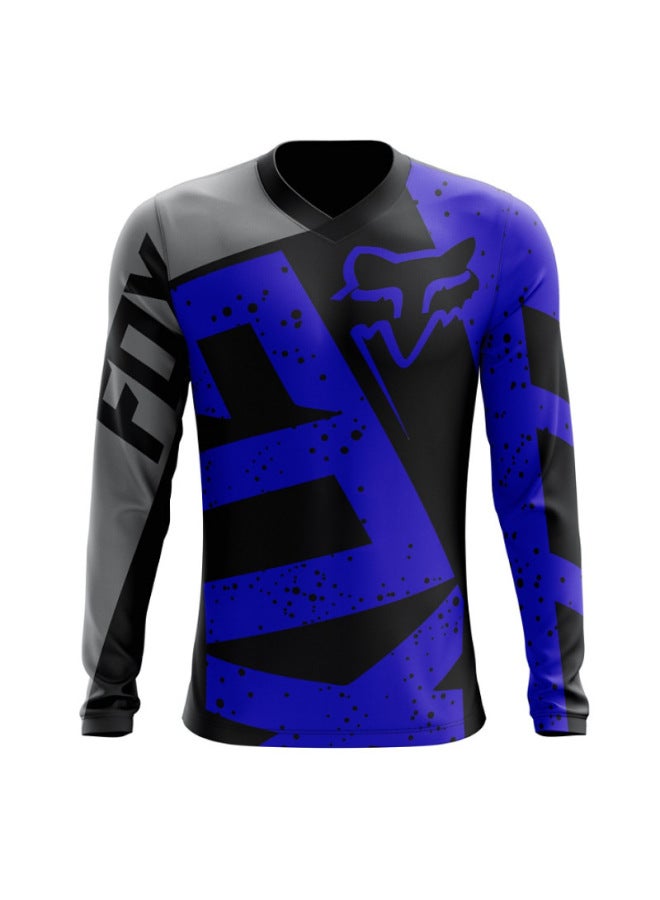 Hot Fox Head Downhill Suit Off-road Mountain Bike Road Bike Locomotive Long Sleeve Riding Suit T-shirt Quick-drying