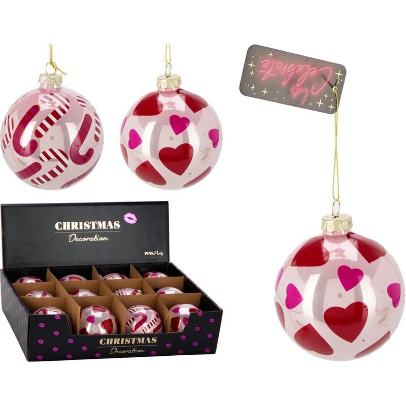 Koopman Glass Christmas Ball, Xmas Ornament, Holiday Seasonal Decoration for Christmas Tree, Home, Office, Party, Tabletop & Festive Holiday Display, – 80mm Assorted, 1 Piece - Image 1