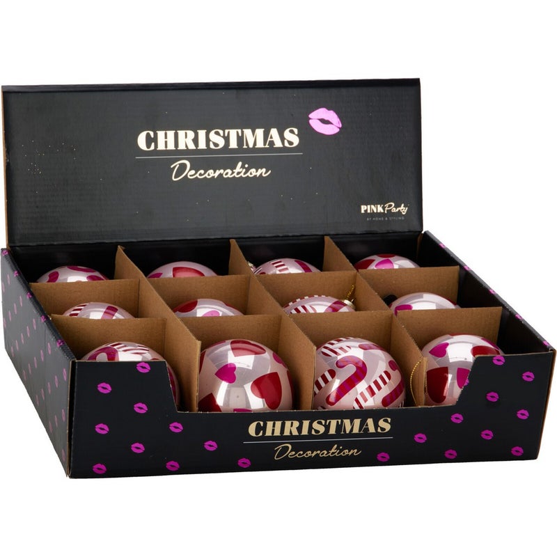 Koopman Glass Christmas Ball, Xmas Ornament, Holiday Seasonal Decoration for Christmas Tree, Home, Office, Party, Tabletop & Festive Holiday Display, – 80mm Assorted, 1 Piece - Image 5