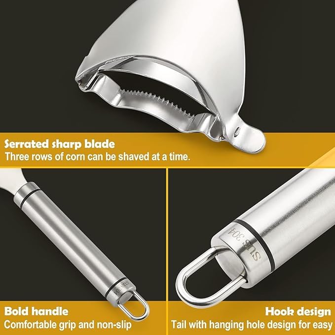 ACROWN Corn Peeler Stainless Steel Corn Cob Stripper Tool Corn Thresher from The Cob, Removes Corn Kernels from Corn Cobs in Seconds, Kitchen Gadget (Corn Peeler) - Image 5