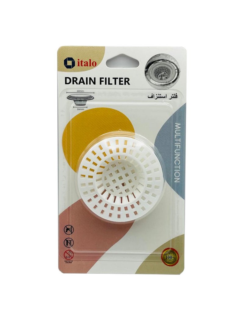 ITALO - Pack Of 2 Pcs Multipurpose Kitchen SinkShroom Revolutionary Clog-Free Sink Strainer Drain Filter 60X26MM - Image 1