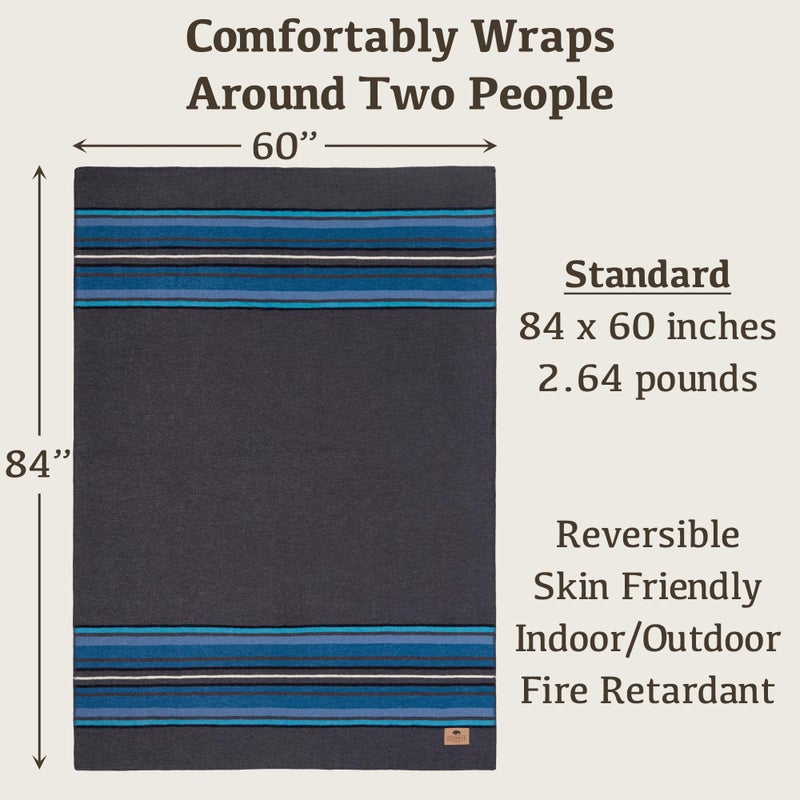 Chubbuck Authentic Chubbuck 100% Wool Blanket Camping (60" x 84") - Large Warm Blankets for Camping, Emergency, Outdoor Concerts and Home Use - Fire Retardant Blanket, Soft and Warm Blankets for Winter (Lakeland) - Image 2