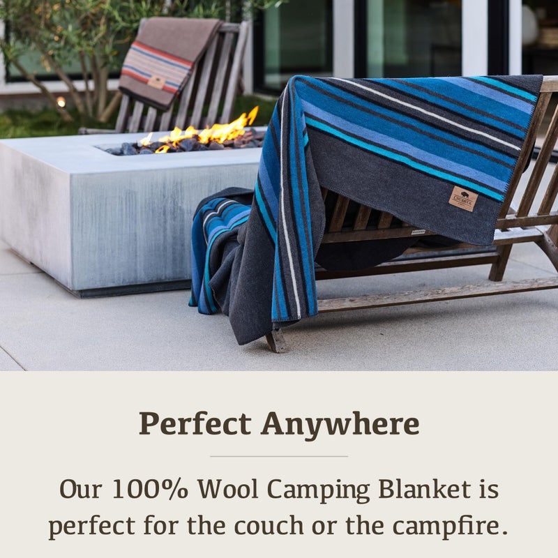 Chubbuck Authentic Chubbuck 100% Wool Blanket Camping (60" x 84") - Large Warm Blankets for Camping, Emergency, Outdoor Concerts and Home Use - Fire Retardant Blanket, Soft and Warm Blankets for Winter (Lakeland) - Image 3