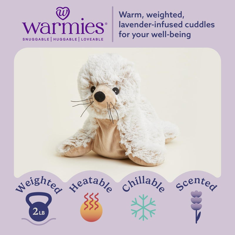 Warmies Microwavable  Weighted Stuffed Animals Seal  Heated Stuffed Animal Plushie for Warmth  Comfort  Cute Soft Plush Toys for Adults  Children Boys Girls Babies  Toddlers - Image 3