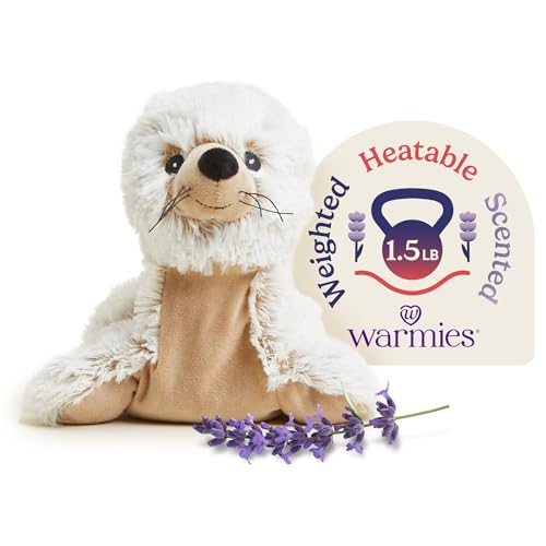Warmies Microwavable  Weighted Stuffed Animals Seal  Heated Stuffed Animal Plushie for Warmth  Comfort  Cute Soft Plush Toys for Adults  Children Boys Girls Babies  Toddlers - Image 1