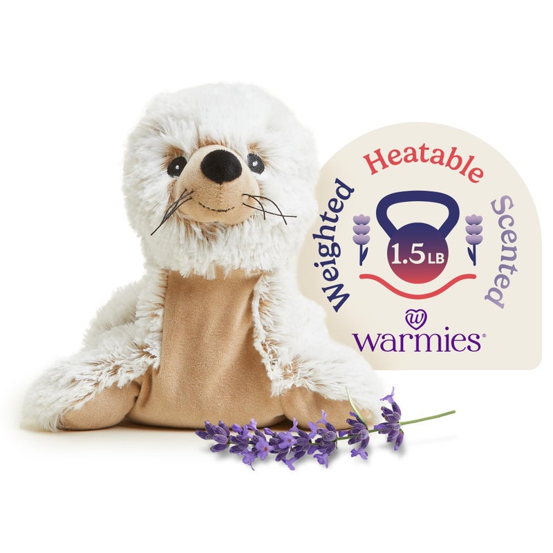 Warmies Microwavable  Weighted Stuffed Animals Seal  Heated Stuffed Animal Plushie for Warmth  Comfort  Cute Soft Plush Toys for Adults  Children Boys Girls Babies  Toddlers - Image 2