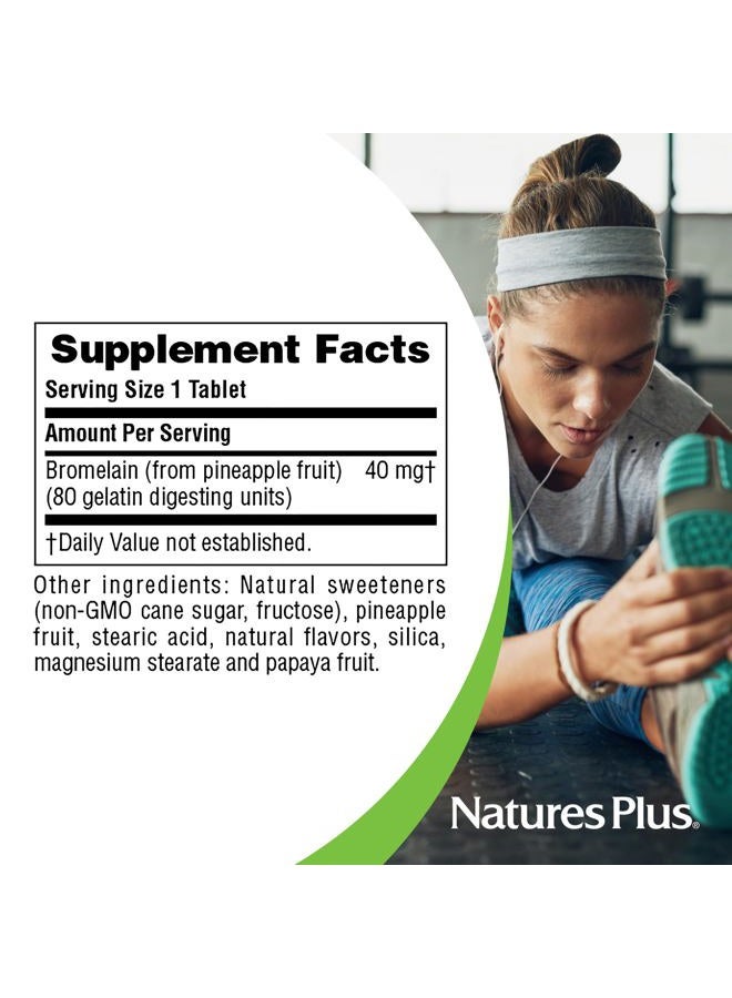 Nature's Plus Natures Plus Chewable Bromelain - 40 mg - Natural Proteolytic Enzyme Supplement - 180 Chewable Tablets (180 Servings) - Image 5