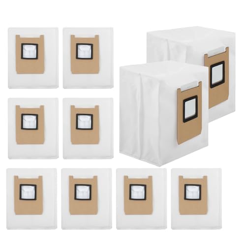 CRIDENG 10pcs Dust Bags For Eufy E28 Omni / E25 Omni Robot Vacuum Accessories, 4-Layer Tear-Resistant Non-woven Fabrics, 3L Large Capacity Dust Collector, Auto Empty Station Bags - Image 1