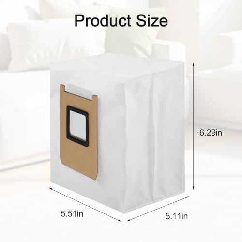 CRIDENG 10pcs Dust Bags For Eufy E28 Omni / E25 Omni Robot Vacuum Accessories, 4-Layer Tear-Resistant Non-woven Fabrics, 3L Large Capacity Dust Collector, Auto Empty Station Bags - Image 2