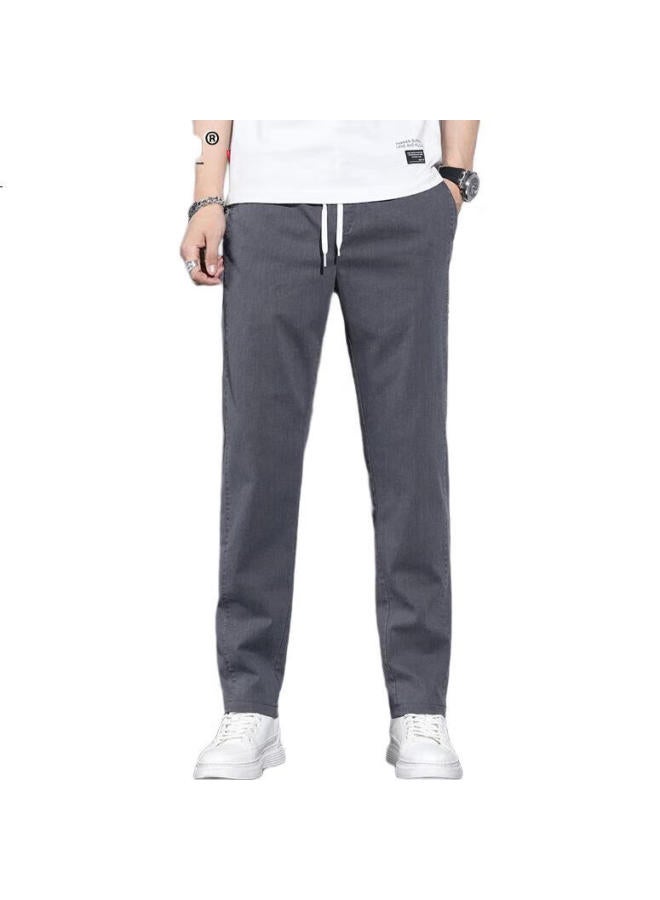 Tucano Men'S Spring And Summer Straight-Leg Casual Pants Men'S Loose Fit Sports Trendy All-Match Trousers Deep Grey 32 - Image 1