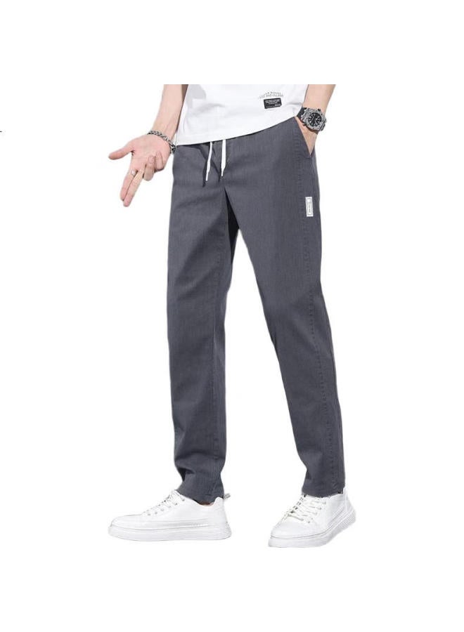 Tucano Men'S Spring And Summer Straight-Leg Casual Pants Men'S Loose Fit Sports Trendy All-Match Trousers Deep Grey 32 - Image 2