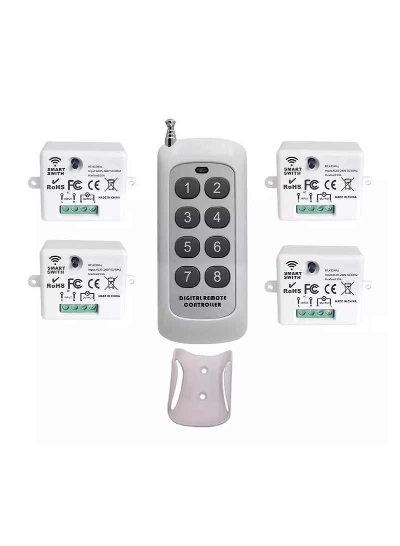 Generic 4PCS 433MHz Remote Control led switch 220V 1ch Relay Module Wireless Smart Light Switch Home Electrical Lamp 10A  - Image 1