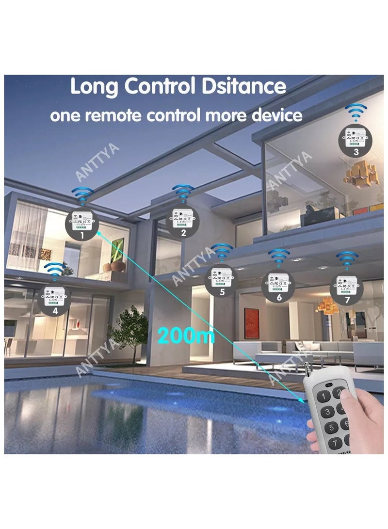 Generic 4PCS 433MHz Remote Control led switch 220V 1ch Relay Module Wireless Smart Light Switch Home Electrical Lamp 10A  - Image 2