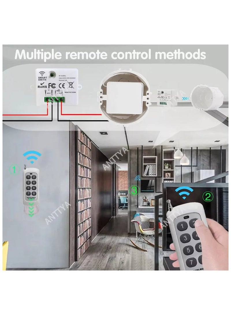 Generic 4PCS 433MHz Remote Control led switch 220V 1ch Relay Module Wireless Smart Light Switch Home Electrical Lamp 10A  - Image 3